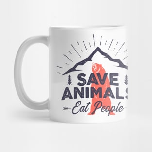 Save Animals Eat People Distressed Mug